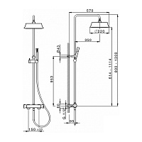 Cisal Cherie Душевая стойка: термостатический смеситель, с верхним душем, цвет: 24k gold CEC8201024