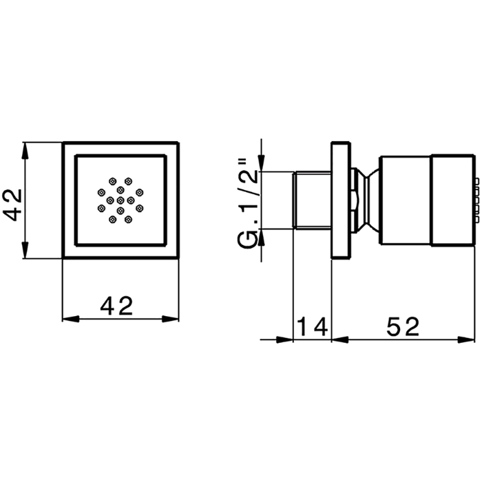 Cisal Shower Душевая форсунка настенная 4,2x5,2 см, цвет: 24k gold DS01508024