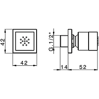 Cisal Shower Душевая форсунка настенная 4,2x5,2 см, цвет: 24k gold DS01508024