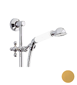 Cisal Arcana Toscana Душевой гарнитур: душевая лейка, шланг 150 см, штанга, цвет: 24k gold TS00311224