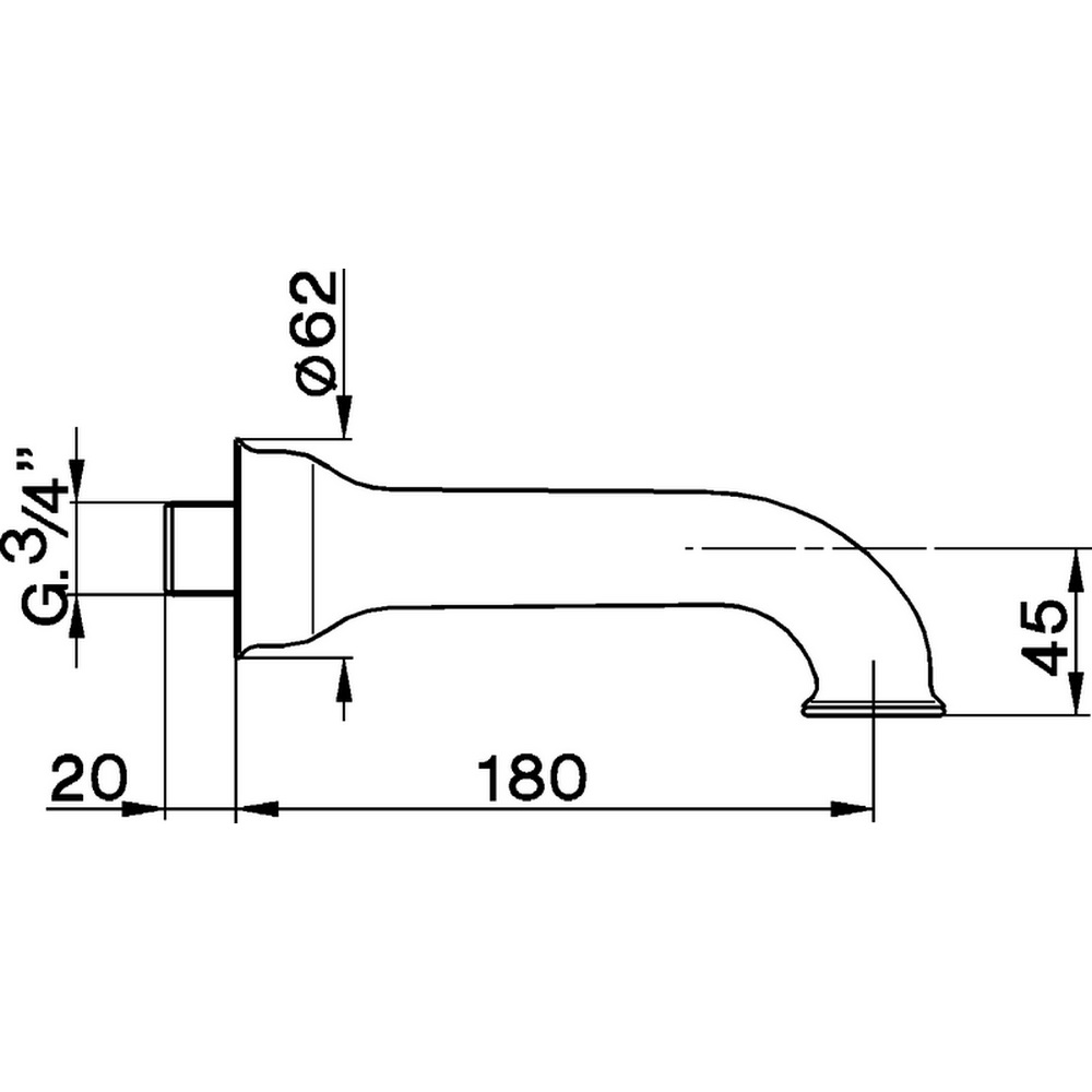 Cisal Arcana Излив настенный для ванны 18 см, цвет: chrome AR00024121