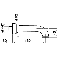 Cisal Arcana Излив настенный для ванны 18 см, цвет: chrome AR00024121