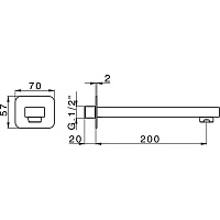 Cisal Cubic Излив настенный для ванны 20 см, цвет: chrome CU00024021