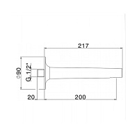 Cisal Vita Излив настенный для ванны 20 см, цвет: chrome VI00024021
