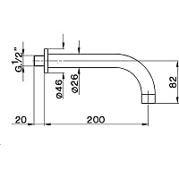 Cisal Излив настенный для ванны 20 см, цвет: chrome ZA00125021