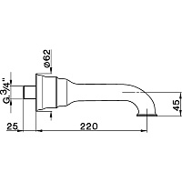Cisal Arcana Излив настенный для ванны 22 см, цвет: antique bronze AR00024227