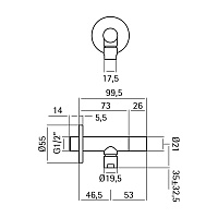 Cisal Угловой вентиль 1/2, цвет: inox ZA002930D1