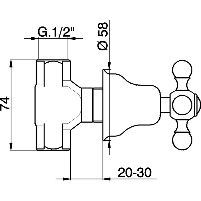 Cisal Arcana Ceramic Запорный вентиль F, цвет: chrome AC00031021