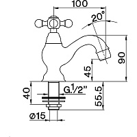 Cisal Arcana Ceramic Кран для воды, длина излива 10 см, цвет: 24k gold AC00090024