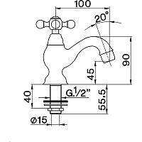 Cisal Arcana Ceramic Кран для воды, длина излива 10 см, цвет: chrome AC00090021