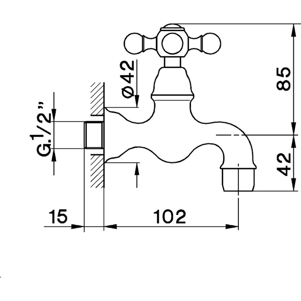 Cisal Arcana Ceramic Кран для воды, длина излива 10,2 см, цвет: chrome AC00152021