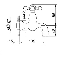Cisal Arcana Ceramic Кран для воды, длина излива 10,2 см, цвет: chrome AC00152021