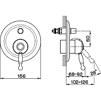 Cisal Arcana Royal Смеситель для душа встраиваемый на 2 потребителя, цвет: 24k gold AY00210024
