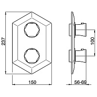 Cisal Cherie Смеситель термостатический для душа встраиваемый на 3 потребителя, цвет: chrome CE01920021