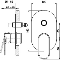 Cisal LineaViva Смеситель для душа встраиваемый на 2 потребителя, цвет: chrome LV00210021