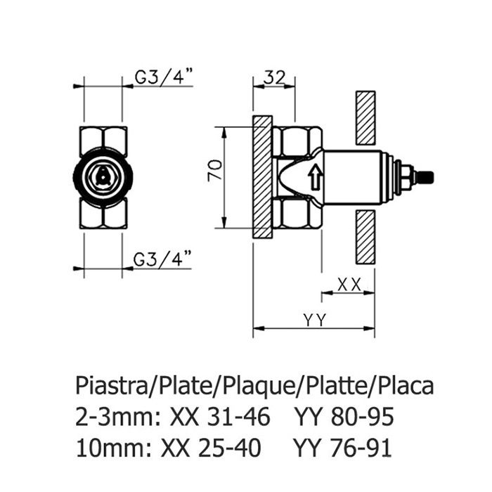 Cisal Встраиваемая часть запорного вентиля 3/4 ZA00333004