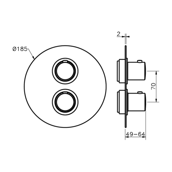 Cisal Slim Смеситель термостатический для душа встраиваемый на 3 потребителя, цвет: polished nickel SM0181002B