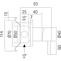 Cisal Xion Переключатель потоков на 2 потребителя, с внутренней частью, цвет: inox XI000200D1