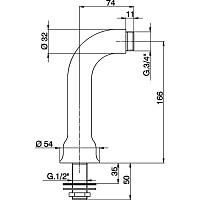 Cisal Arcana Вертикальный адаптер для смесителя, цвет: 24k gold AR00380124