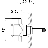 Cisal Встраиваемая часть запорного вентиля, открывание по часовой стрелке 3/4 ZA00331104