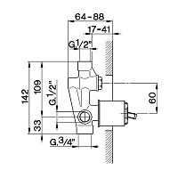 Cisal Встраиваемая часть смесителя для ванны/душа ZA00221004