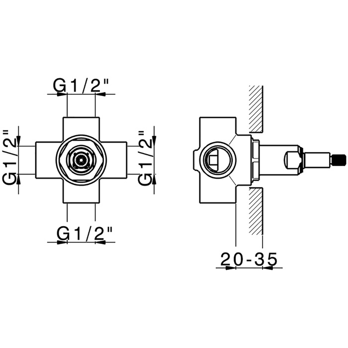 Cisal Встраиваемая часть переключающего вентиля 1/2 на 2 потребителя ZA00200004