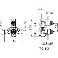 Cisal Cherie Встраиваемая часть термостатического смесителя с запорным вентилем ZA00930004
