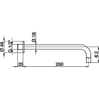 Cisal Излив настенный для ванны 26 см, цвет: chrome ZA00225121