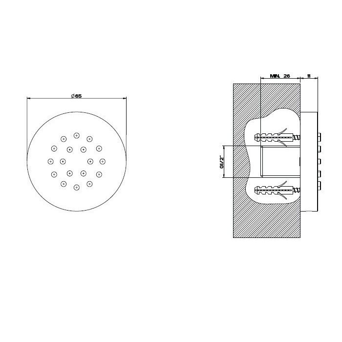 Gessi Body Jets Душевая форсунка, цвет: chrome 32971#031