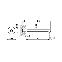 Gessi Ingranaggio Излив настенный 20,9 см, цвет: chrome 63404#031