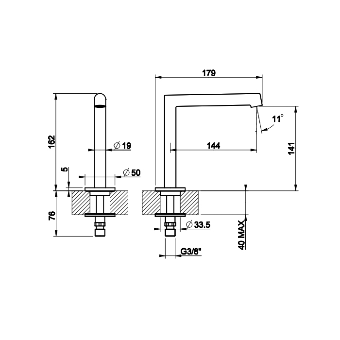 Gessi Ingranaggio Излив отдельностоящий, высота 14,1 см, цвет: chrome 63321#031
