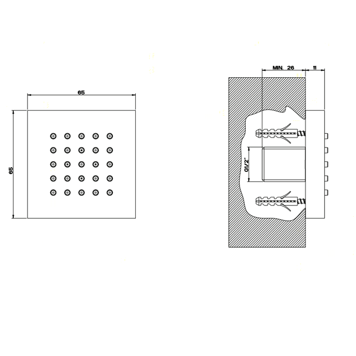 Gessi Rettangolo Душевая форсунка, цвет: gold CCP 32973#080