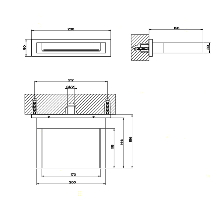 Gessi Rettangolo Излив каскадный настенный , цвет: chrome 20193#031
