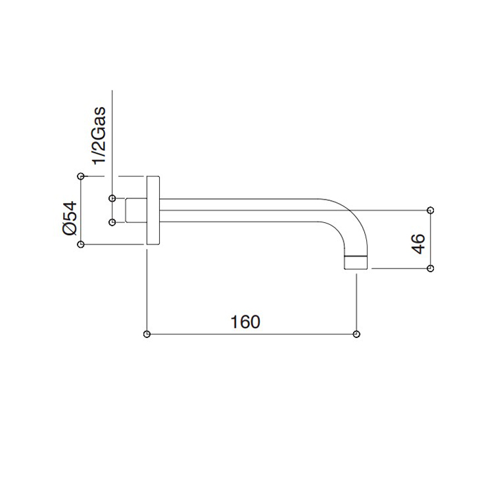 Bongio Acquacarica Излив настенный, 22 см, цвет черный 00989NE22