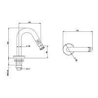 Bongio Soffi Излив для биде, цвет золото 605020R00