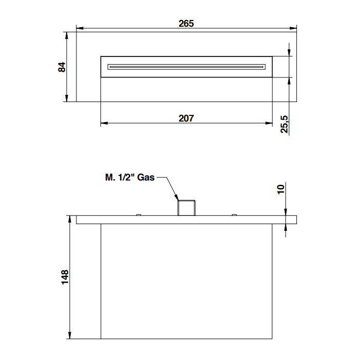 Bongio Soffioni Излив настенный каскад, хром 00890CRPR