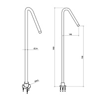 Bongio Aqua Излив напольный, h90 см, цвет хром 00985CR70