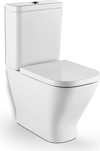 Roca Gap Clean Rim Крышка-сиденье для унитаза, с микролифтом, крепление хром, цвет: белый глянцевый 801732004