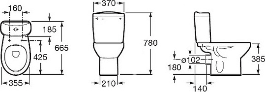 Roca Victoria Бачок для унитаза с механизмом двойного смыва, цвет: белый глянцевый 34139Z000