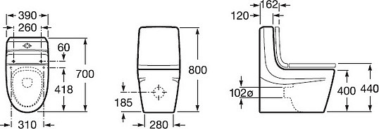 Roca Khroma Чаша напольного унитаза, цвет: белый глянцевый 341650000