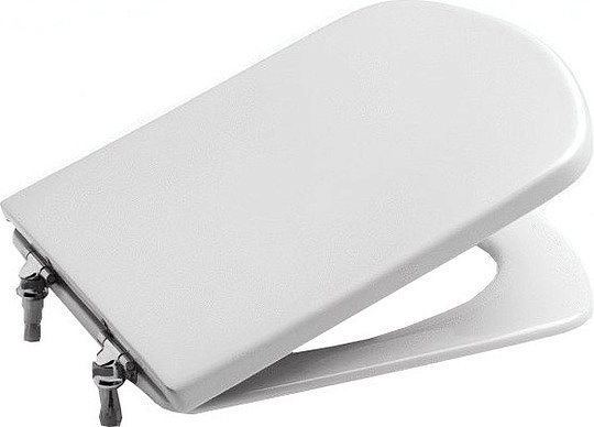 Roca Happening Крышка-сиденье для унитаза, с микролифтом, крепление хром, цвет: белый глянцевый 801562004