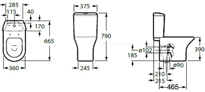 Roca Leon Бачок для унитаза с механизмом двойного смыва, цвет: белый глянцевый 341649000