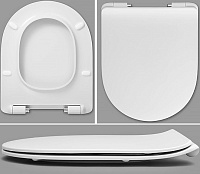 Roca Leon Крышка-сиденье для унитаза, с микролифтом, крепление хром, цвет: белый глянцевый ZRU9302943