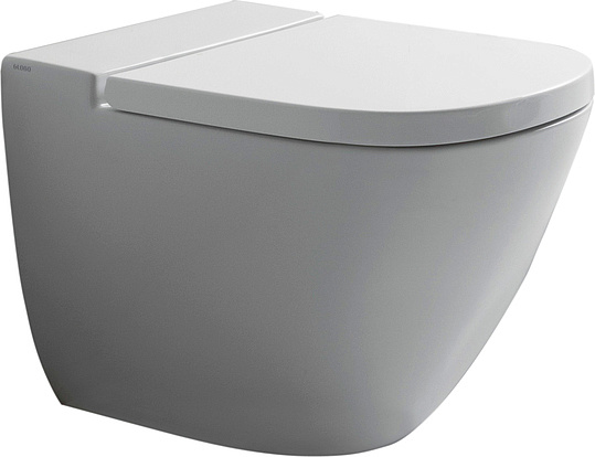 Globo Stockholm Унитаз приставной без крышки, с креплением, 37x58 см, цвет: белый глянцевый LA001BI