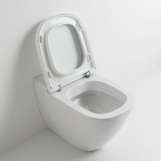 Globo Stockholm Унитаз приставной без крышки, с креплением, 37x58 см, цвет: белый глянцевый LA001BI