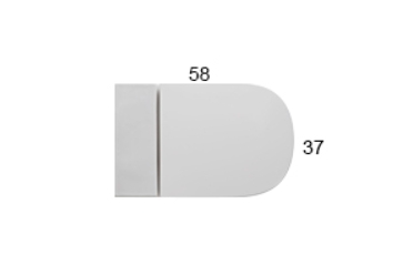Globo Stockholm Унитаз приставной без крышки, с креплением, 37x58 см, цвет: белый глянцевый LA001BI