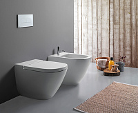 Globo Stockholm Унитаз приставной без крышки, с креплением, 37x58 см, цвет: белый глянцевый LA001BI