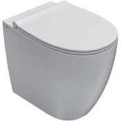 Globo 4All Унитаз приставной безободковый, без крышки, с креплением, 36x54 см, цвет: белый глянцевый MD004BI