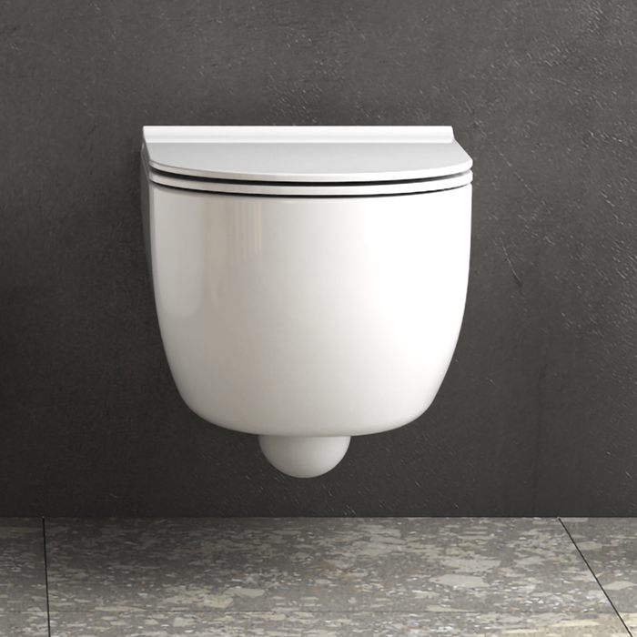 Globo Mode Унитаз подвесной безободковый, с креплением, 34х53 см, цвет: белый глянцевый MES02BI