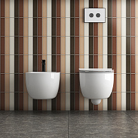 Globo Mode Унитаз подвесной безободковый, с креплением, 34х53 см, цвет: белый глянцевый MES02BI